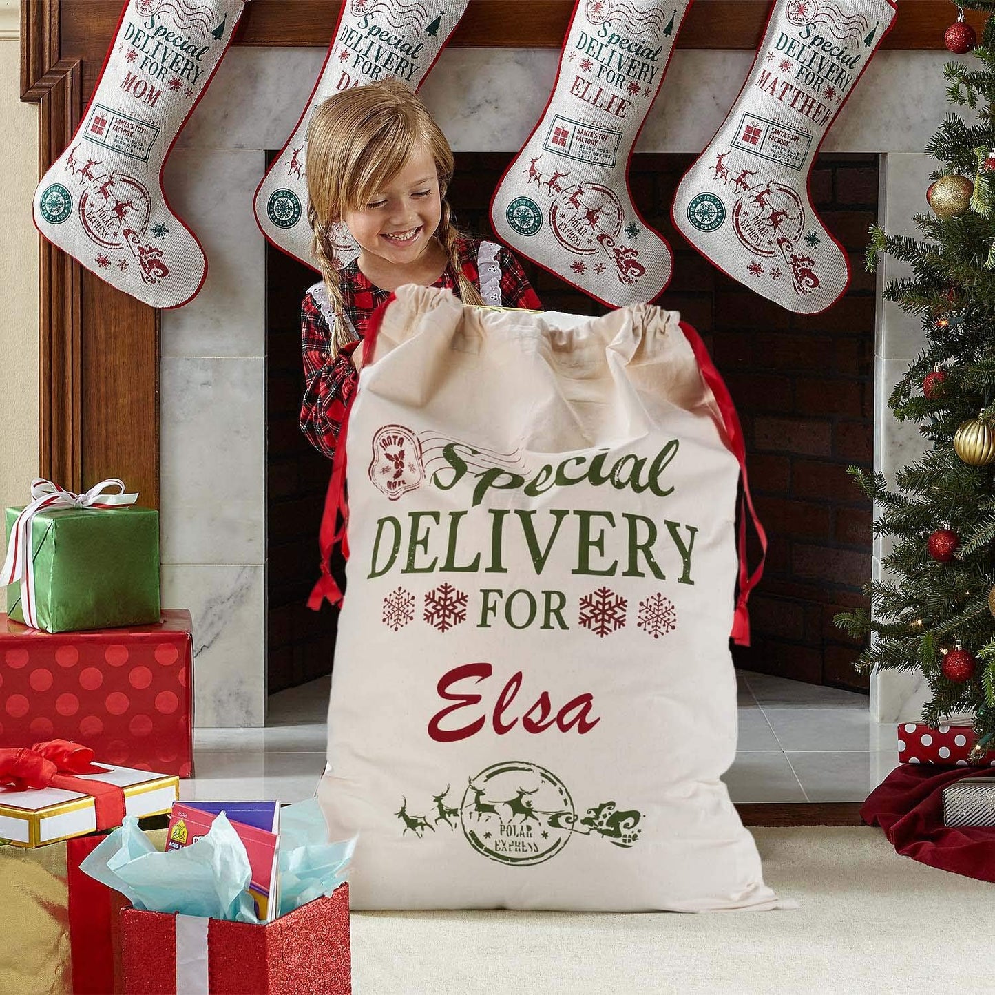 Extra Large Burlap Santa Sacks for Christmas Gifts - 19.7" x 26.8" Drawstring Holiday Bags for Kids & Decorations