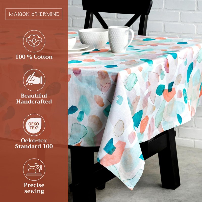 Maison d' Hermine Table Cloth Rectangle Table 100% Cotton 60 x 108 Inches Tablecloth Reusable Decorative for Dining Kitchen Room Farmhouse Home Gifts for Mothers Day Spring Summer - Summer Picnic