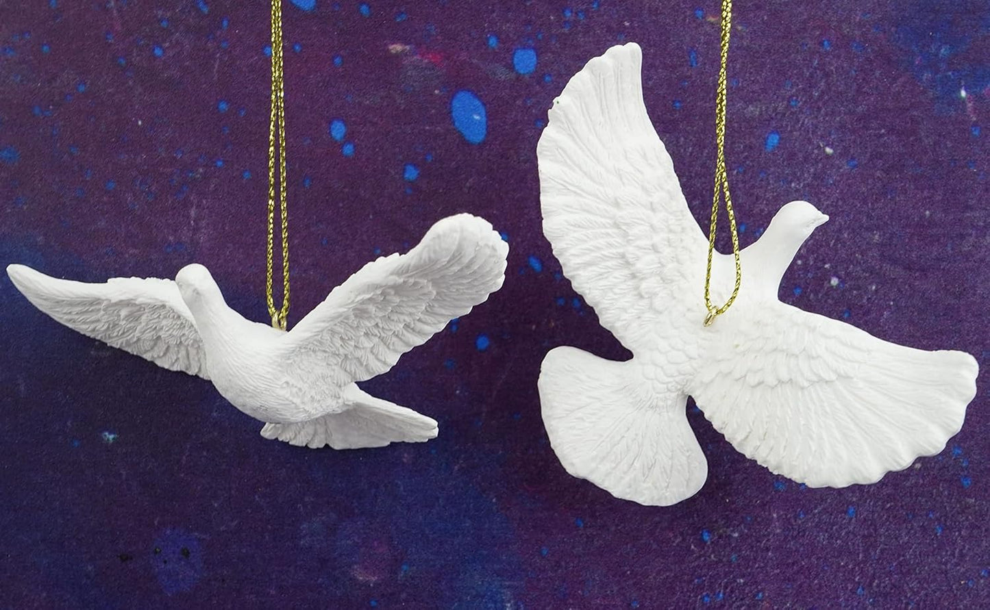 Friendship Dove Ornament Set of 2 - 4.5" Resin Holiday Decor by Kurt Adler