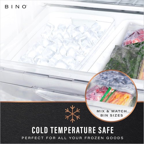 BINO Plastic Bins - Large 2 Pack | Multi-Use BPA-Free Clear Storage Containers for Home & Pantry
