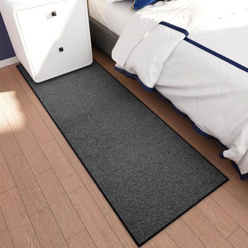 AREDO Runner Rug - Non-Slip Rubber Backing | Washable Soft Carpet for Kitchen & Hallway - 2x6 ft Black