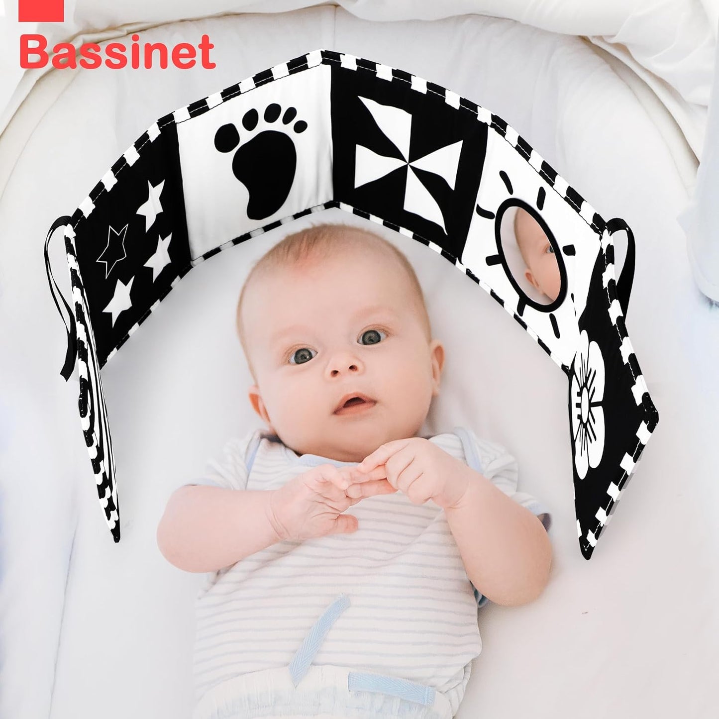 URMYWO Black and White Baby Toy - High Contrast Tummy Time Sensory Book for Newborns 0-12 Months