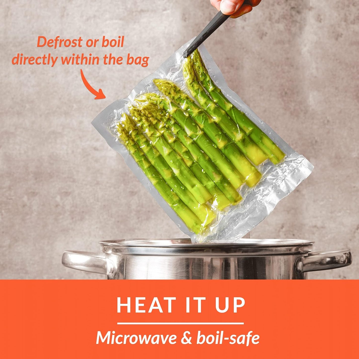Lock Vacuum Sealer Bags - BPA-Free 8x50 Inch Rolls for Food Preservation & Sous Vide | Set of 2