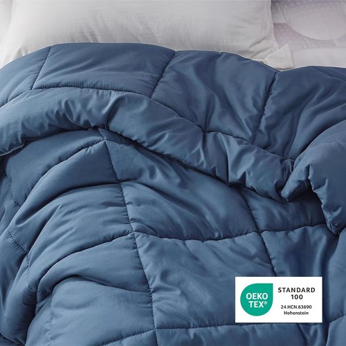 Bedsure Comforter Duvet Insert - All-Season Twin Size Quilted Down Alternative Blanket, Dark Slate Blue 88 x 68 Inches