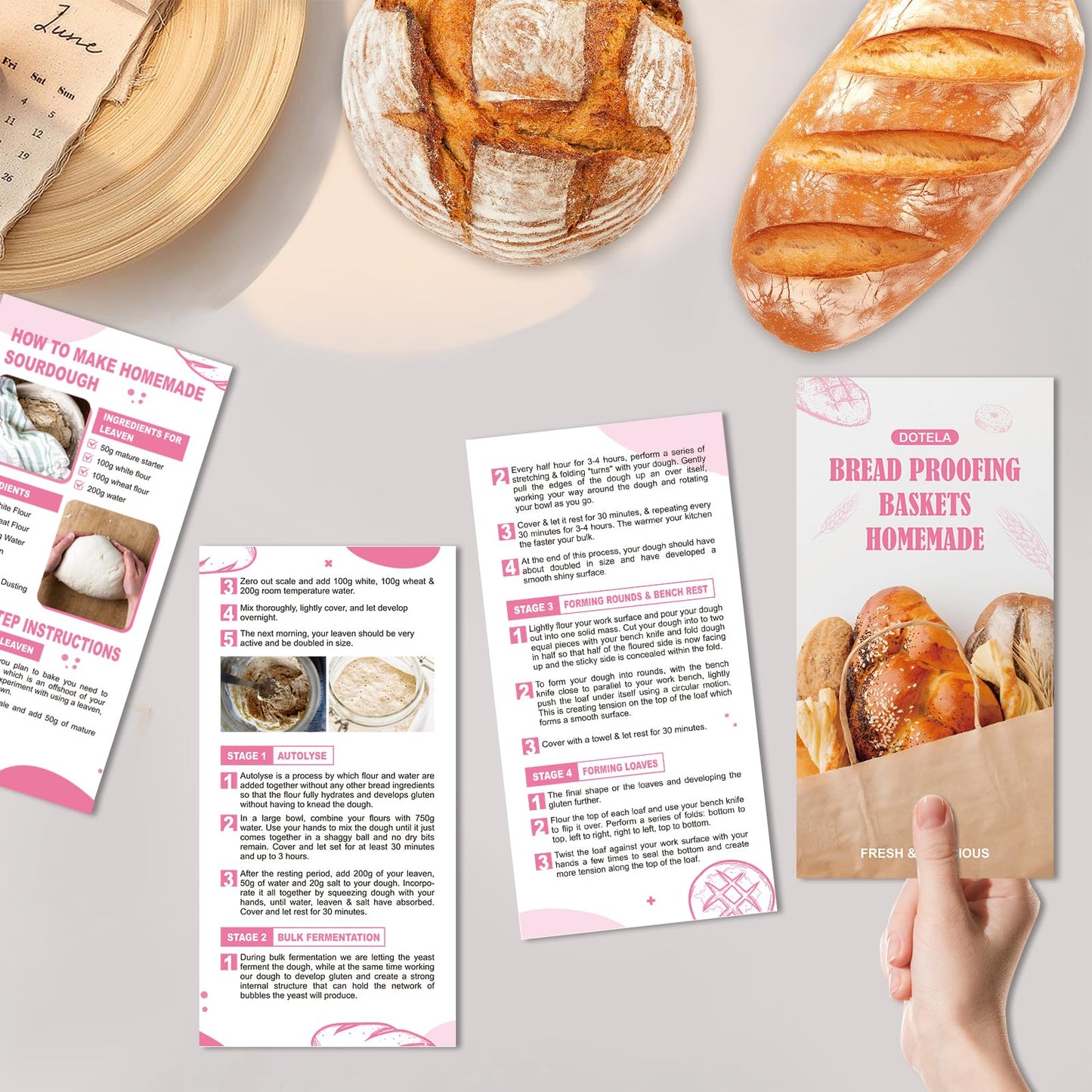 Sourdough Starter Kit | Complete Sourdough Bread Baking Supplies & Sour Dough Bread Making Kit with Proofing Baskets (8.5" & 10") All-in-One Baking Tools & Gift Set for Women, Beginners & Home Bakers