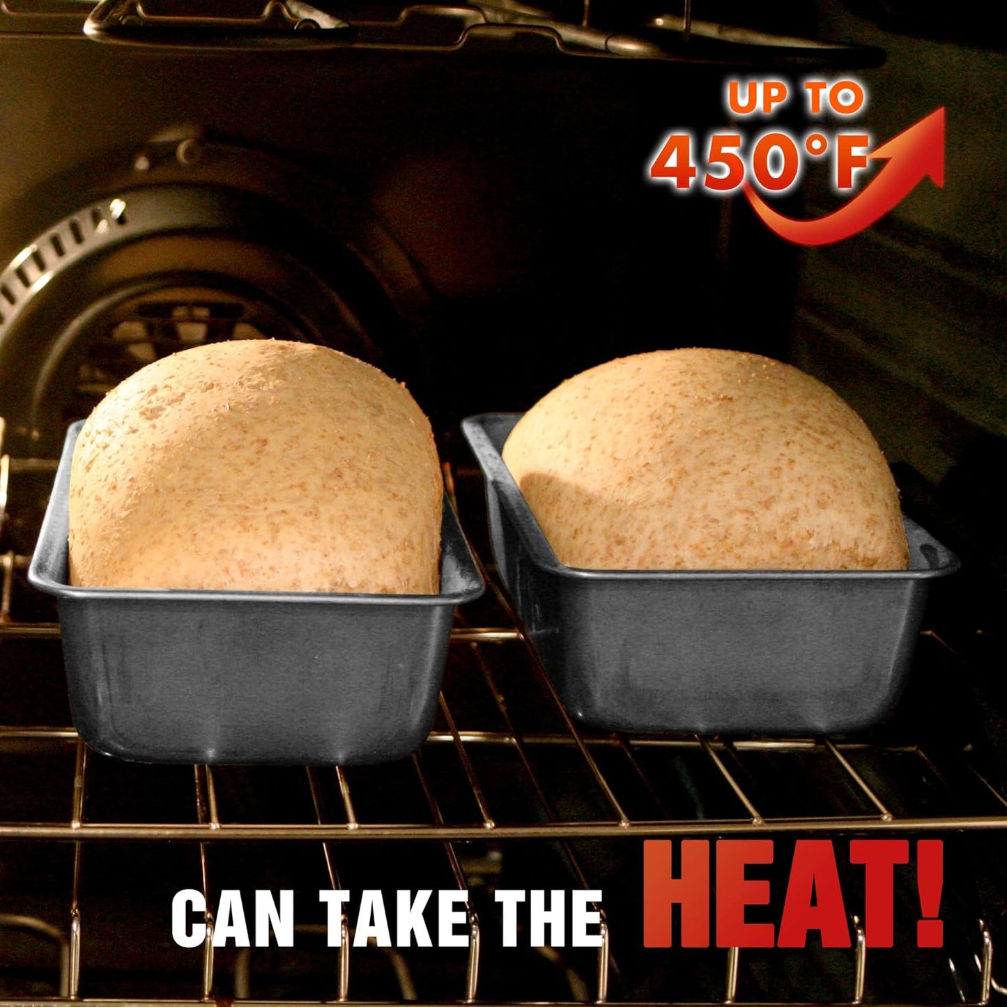 KITESSENSU Carbon Steel Nonstick Loaf Pan - Easy Grip Handles for Baking Bread & Cakes | Set of 2, Gray