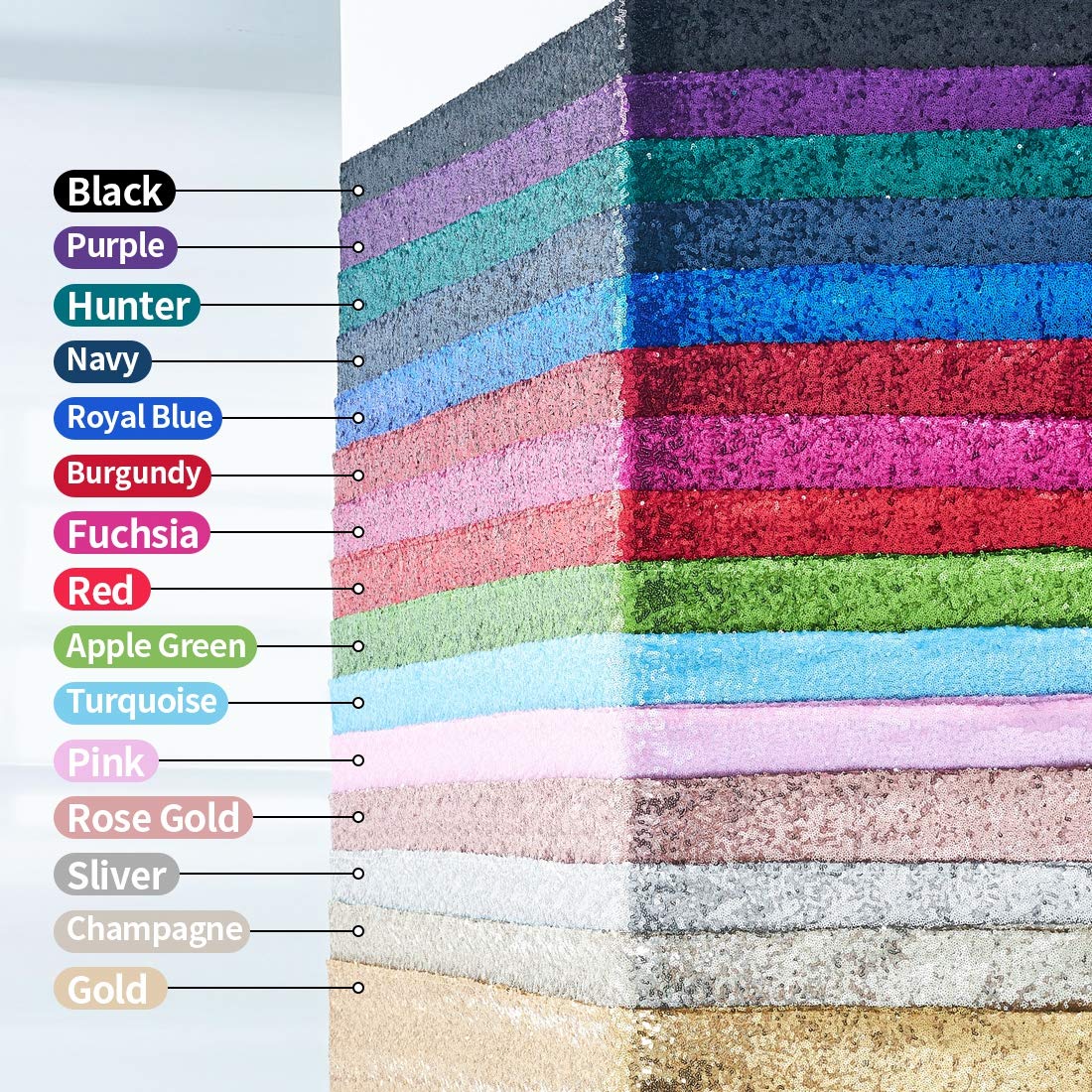2 Packs 12 x 108 inches Silver Sequin Table Runner, Glitter Silver Table Runner for Wedding Birthday Bachelorette Holiday Party Supplies Decorations Bridal Shower Baby Shower