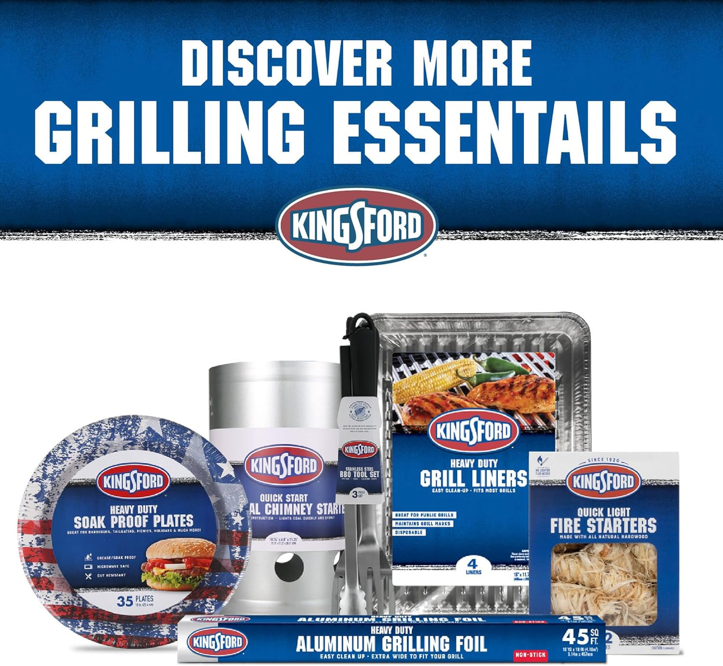 KINGSFORD Heavy Duty Charcoal Chimney Starter - Large Capacity Zinc Steel with Heat Shield & Stay-Cool Handle