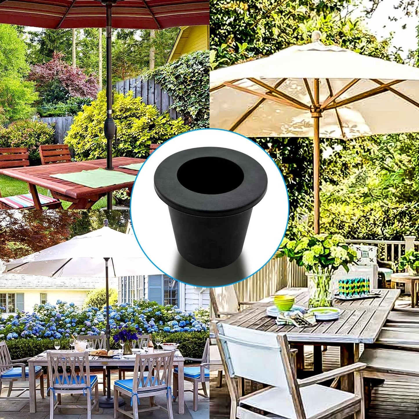 Patio Table Umbrella Hole Ring Plug - Cone Wedge Holder for 1.5in Outdoor Umbrellas | 1 Pack