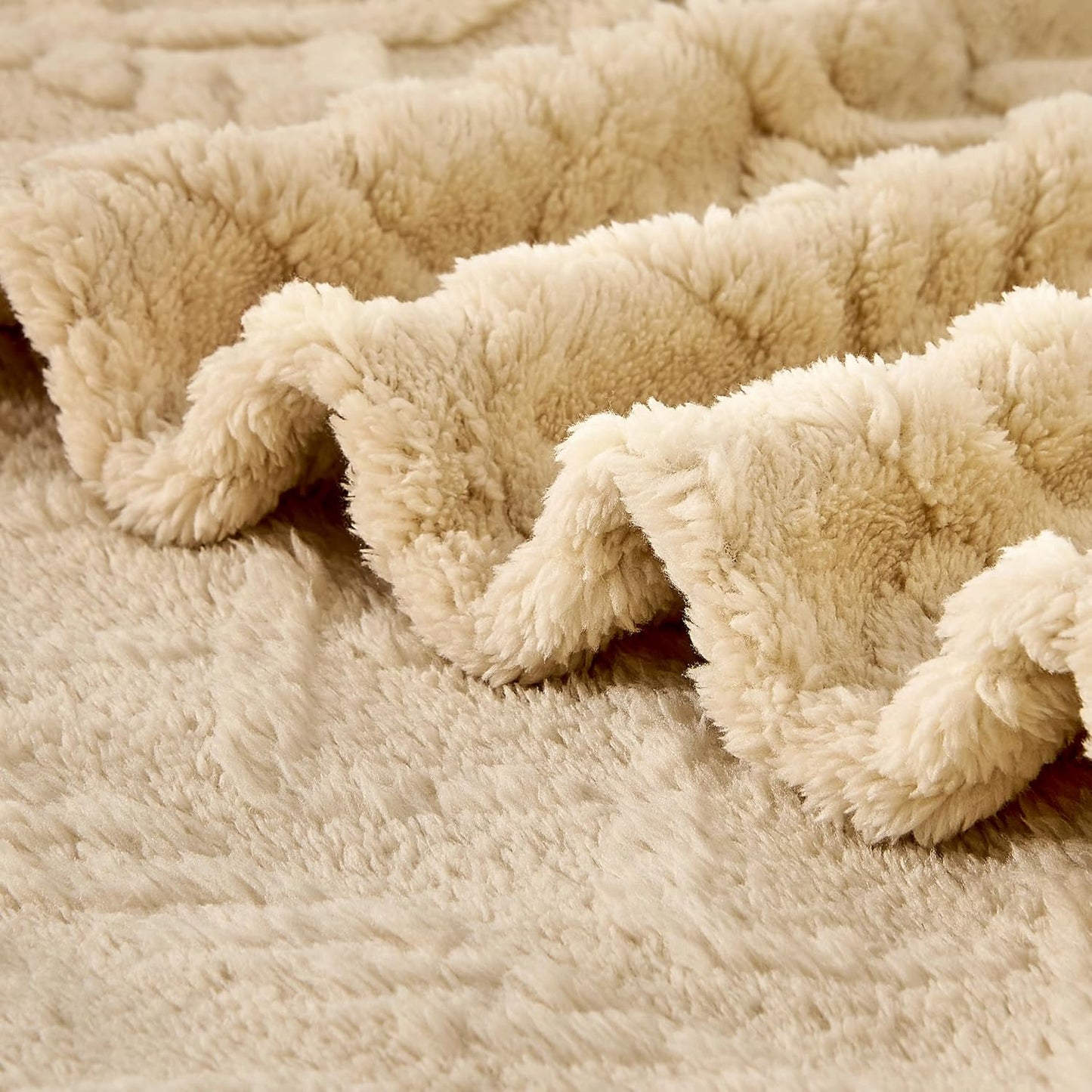 Sherpa Fleece Baby Blanket - Ultra Soft & Fluffy Premium Infant Receiving Blanket | 30”×40” (Khaki)