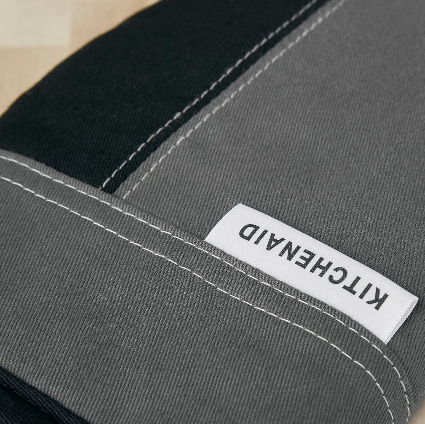 KitchenAid Two-Tone Oven Mitt Set - Contour Silver & Matte Black | 5.75"x13" for Superior Heat Protection