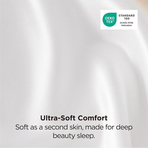 Bedsure King Size Satin Pillowcase Set - Pure White Silky Pillow Cases for Hair & Skin | 20x36 Inches, 2-Pack