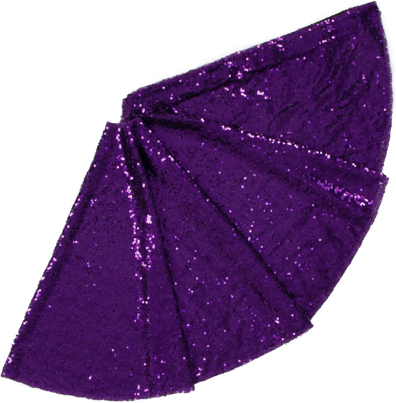 48-Inch Silver Sequin Christmas Tree Skirt - Reusable Holiday Decor for Festive Parties