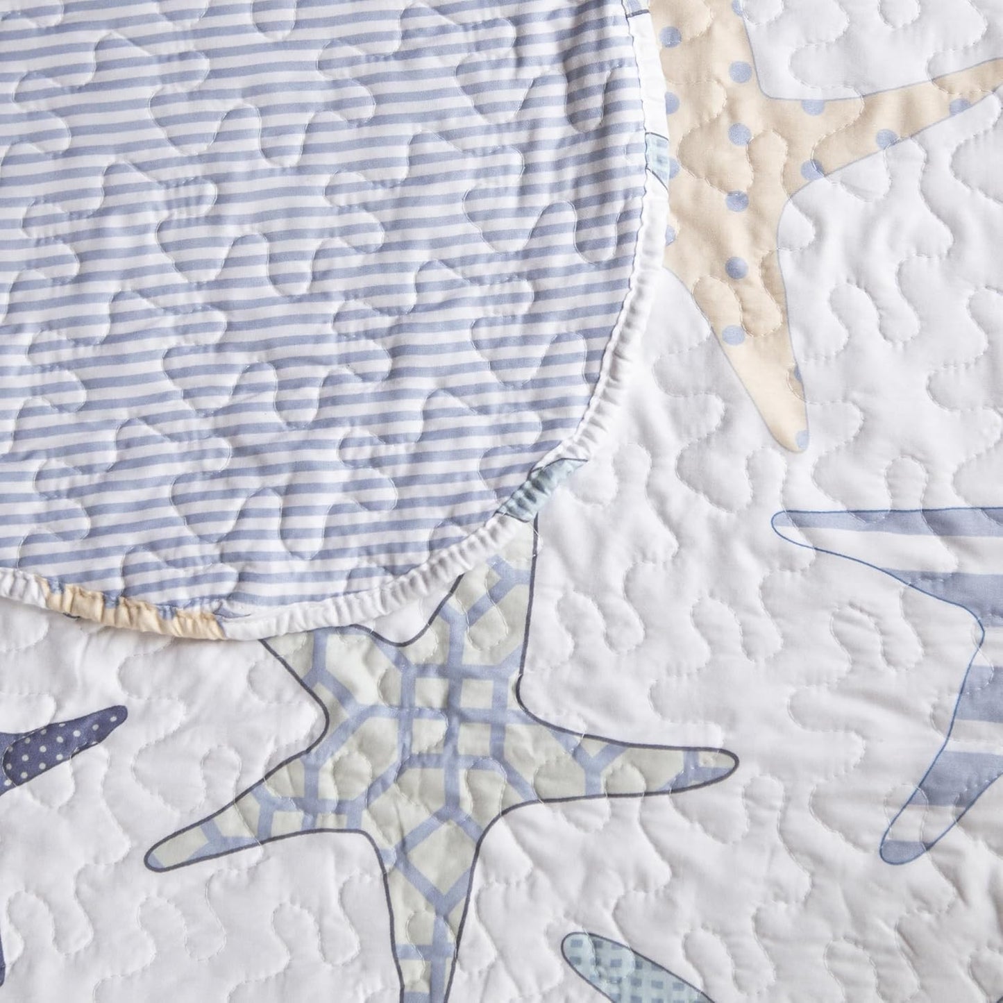 North End Decor Starfish Reef Coastal Beach Quilt Set, Twin 2-Piece