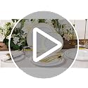 N9R White and Gold Disposable Plastic Plates Set for 50 Guests - Heavy Duty, BPA-Free