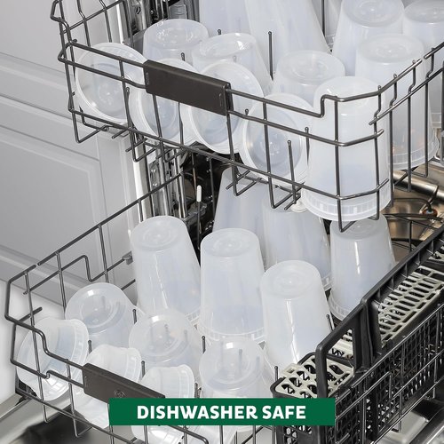 Freshware Food Storage Containers - 50 Set 16 oz BPA-Free Plastic Deli Containers | Leakproof & Stackable | Microwave/Dishwasher Safe