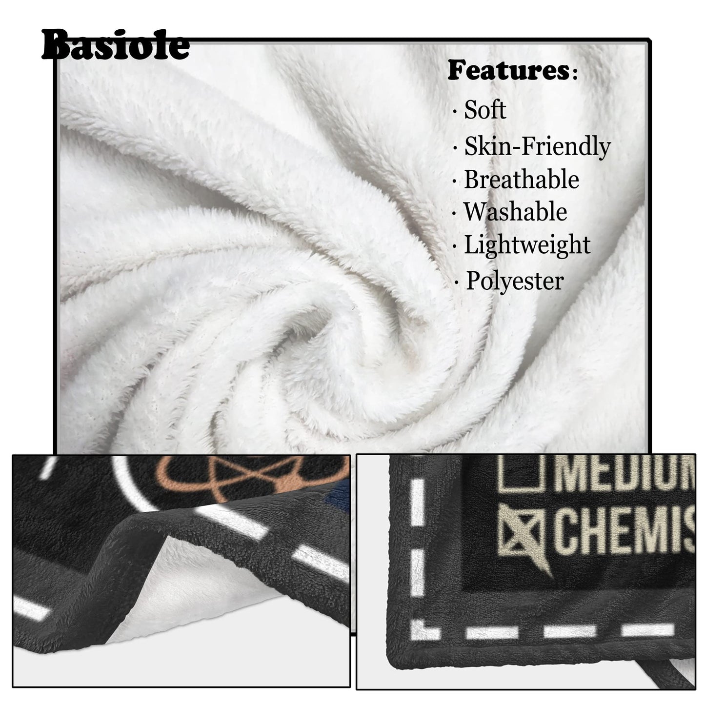 Basiole Chemistry Gifts Blanket, Chemistry Teacher Gifts, Gifts for Chemistry Lovers, Chemistry Gifts for Adults/Students, Science Teacher Gifts, Chemist Birthday Gift Blankets 60"X50"