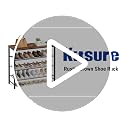 Kitsure Brown Shoe Rack for Closet, 29.5-Inch Wide, 4 Tiers, Rustic Storage
