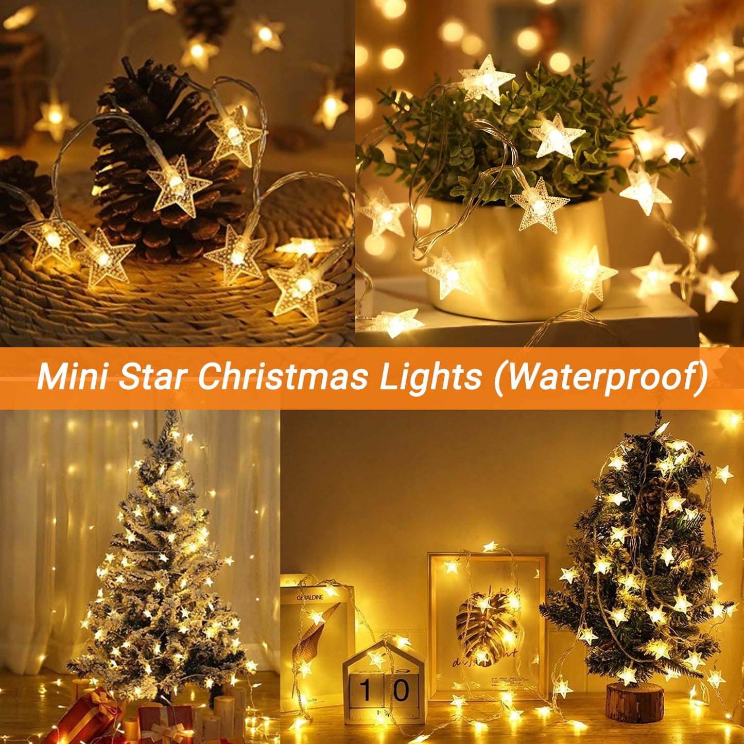 Elavika 100ft Star String Lights Bedroom, 240 LED Fairy Lights Indoor with Remote, Waterproof Hanging Twinkle Classroom Lights Plug in Bunk Bed Lights for Kids Room Canopy Outdoor, Warm White