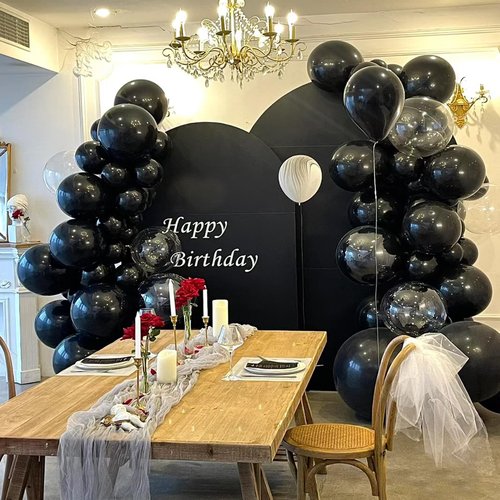 Black Balloons for Halloween Decoration 12inch 100pcs Black Latex Balloons for Brthday Party Decoration