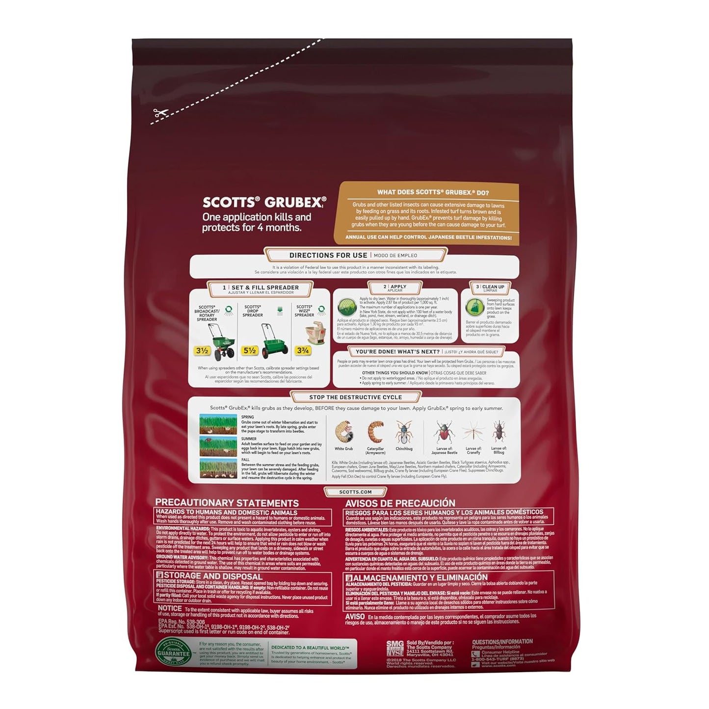 Scotts GrubEx - Season-Long Grub Killer for Lawns - Covers 5,000 Sq. Ft.
