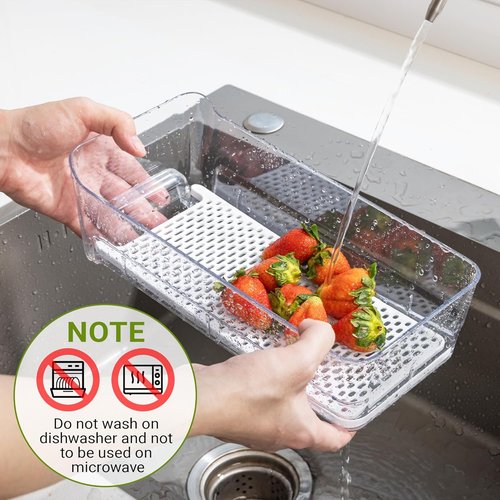 Imncya Stackable Fridge Organizer Drawers - Clear Storage for Fruits, Veggies & Food | 6 Pack