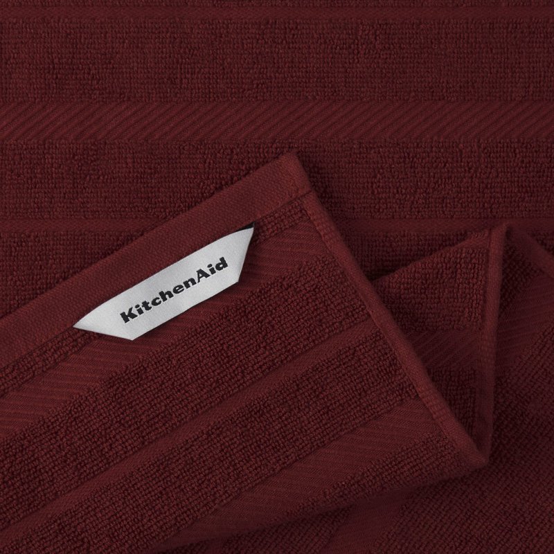 KitchenAid Albany Kitchen Towel 4-Pack Set, Smoked Paprika Red/White, 16"x26"