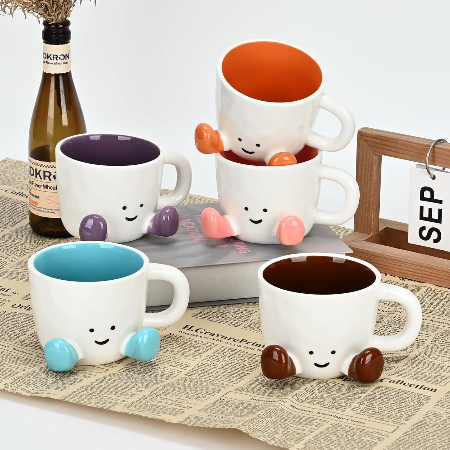 Skiennix Cute Funny Coffee Mug - Unique Ceramic Tea Cup for Women | 12.8oz in Chocolate