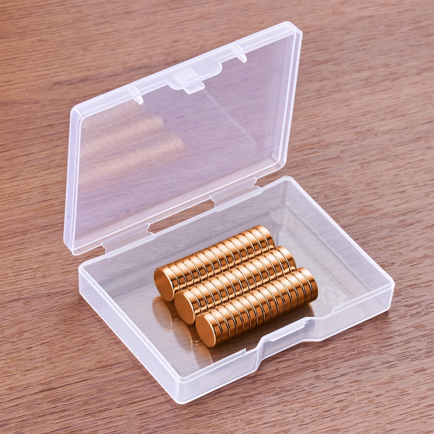 SMARTAKE 45 Pcs Refrigerator Magnets, 10x2.6mm Small Round Fridge Magnets, Multi-Use Premium Neodymium Office Magnets for Fridge, Whiteboard, Billboard in Home, Kitchen, Office and School (Rose Gold)