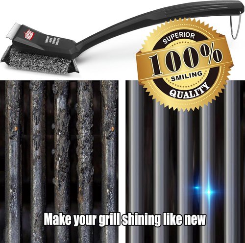 GRILLART Grill Brush - Bristle-Free & Ultra Safe BBQ Cleaner for All Grill Grates | Replaceable Head, Perfect Gift for Men