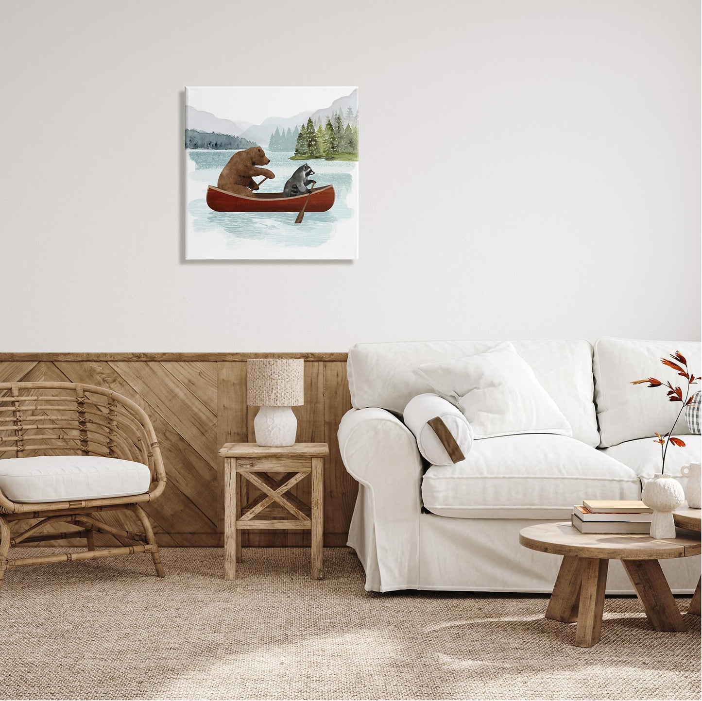 Stupell Industries Raccoon & Bear Canoeing Canvas Wall Art by Victoria Barnes