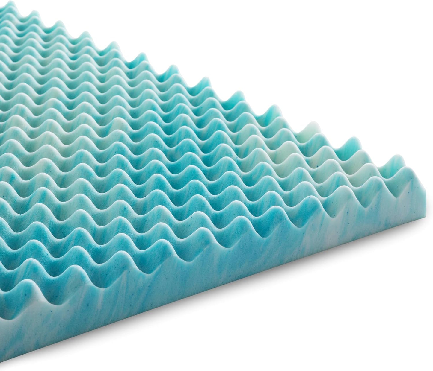 Linenspa Gel Memory Foam Mattress Topper - Reversible Egg Crate Design for Comfort - California King Size