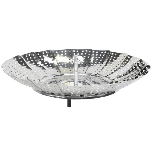 Chef Craft Classic Steamer Basket, 6 inch Diameter 9.5 inch Expanded, Stainless Steel