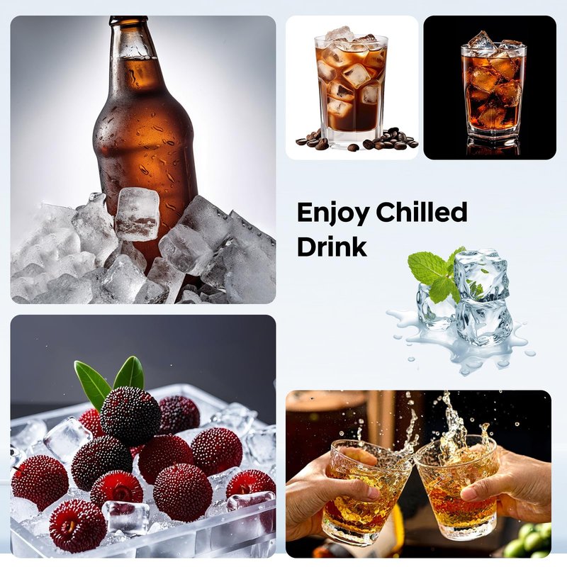 Silicone Ice Cube Tray 3 Pack, HANCELANT Ice Cube Mold, Ice Trays for Freezer with Lid for Whiskey, Cocktail, Drinks and Food, Freezer, BPA Free, Easy Release