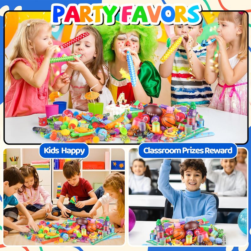 Amy&Benton 200PCS Party Favors for Kids 4-8 Goodie Bags Stuffers,Prize Box Toys for Kids Classroom,Toddler Bulk Fidget Toys Pinata Fillers,Classroom Birthday Gift Carnival Prizes Rewards