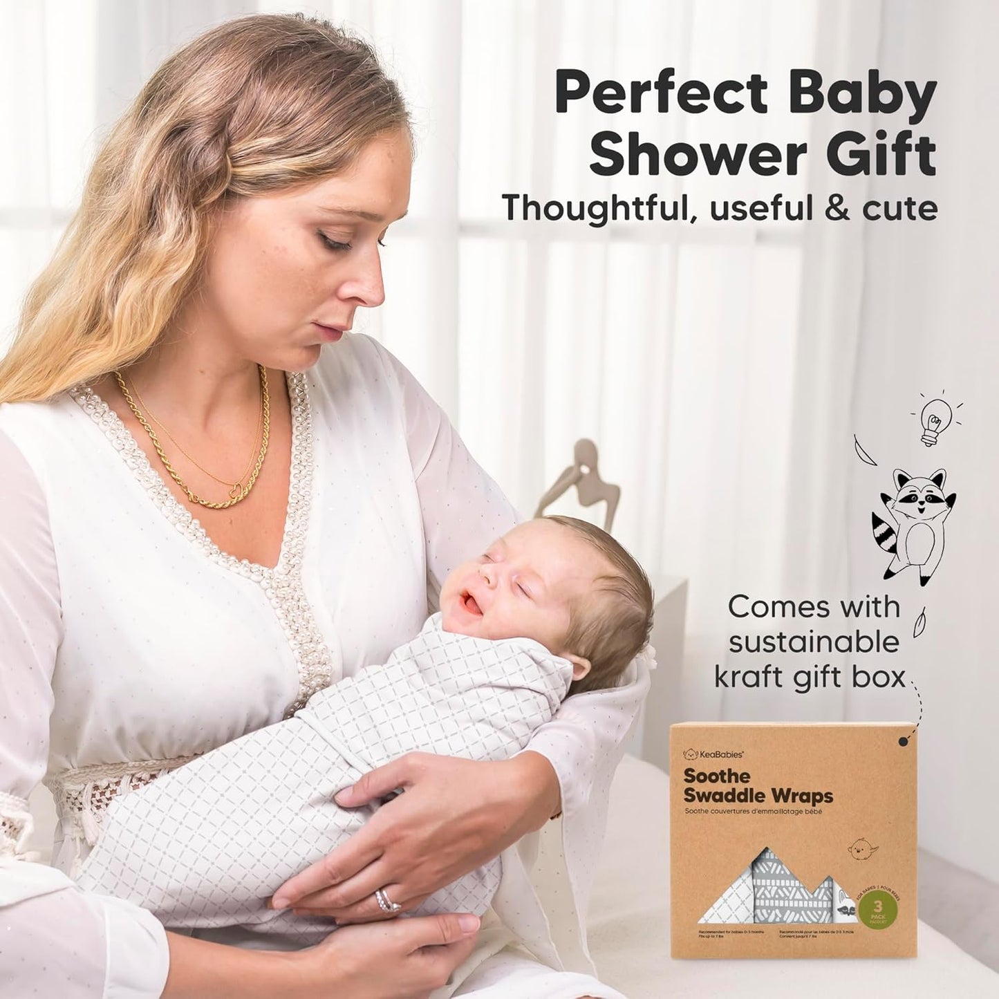 Nordic Organic Baby Swaddle Sleep Sacks - Soft & Snug for Newborns 0-3 Months | 3-Pack, Unisex