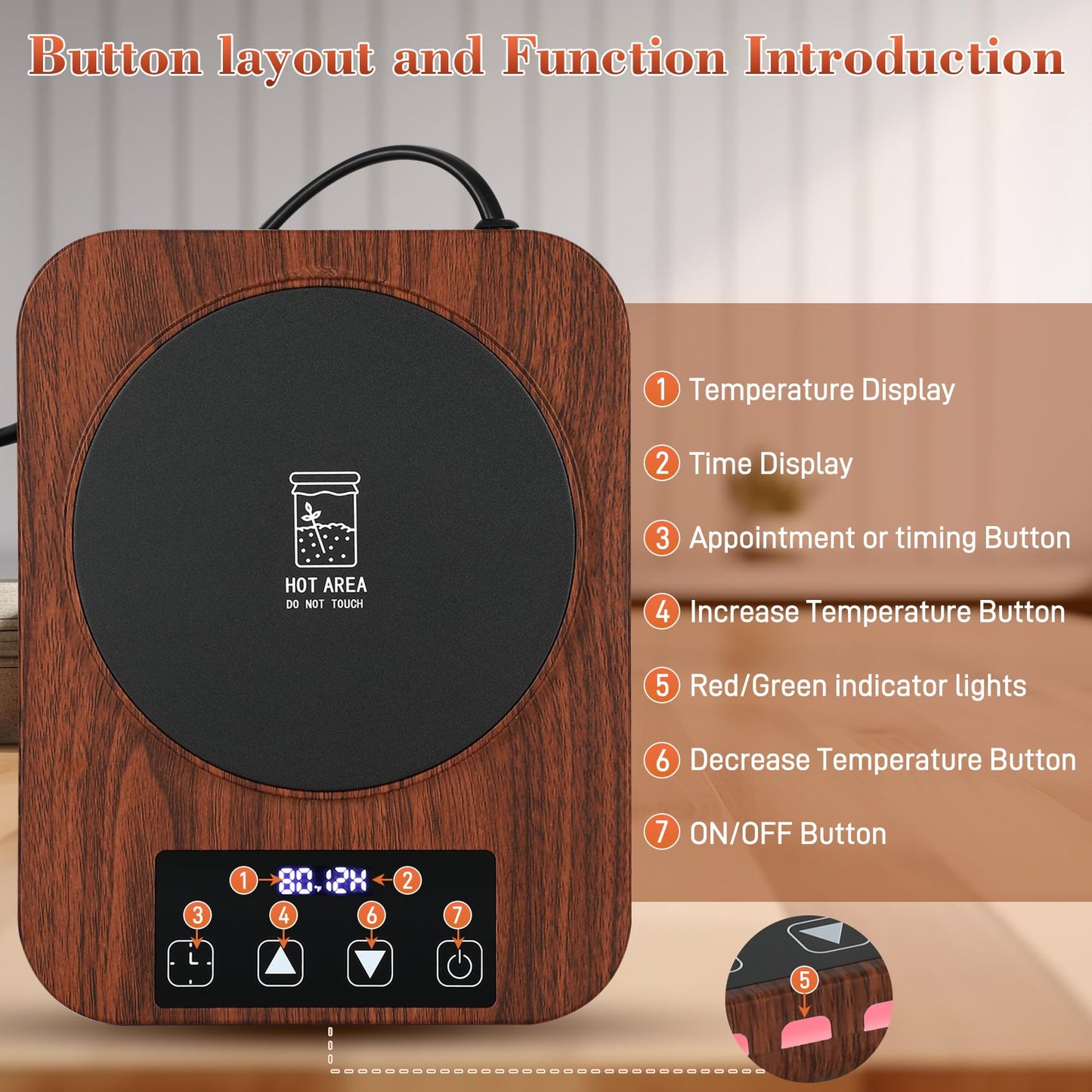 Sourdough Starter Warmer -24H Timer, Precise 1°F Thermostat Control (70-100°F) Smart Memory Warming On/Off,Sourdough Warming Mat for Home Baking(Wood Grain)