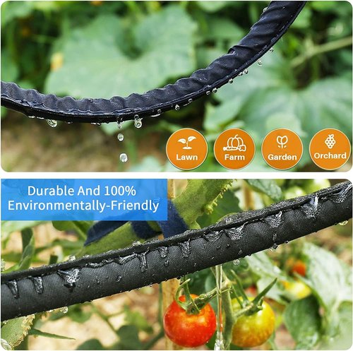Hlinker 2025 Flat Soaker Hose - 15 Ft Linkable Drip Hose with Stake | Efficient Garden Irrigation System