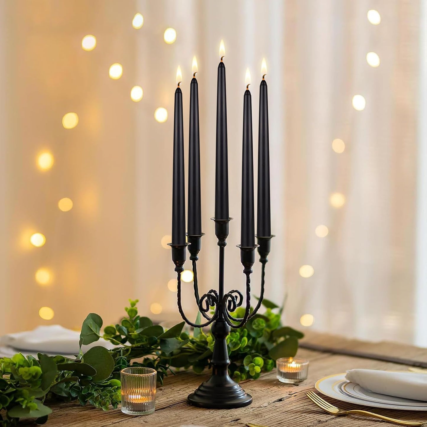 12-Pack Unscented Red Taper Candles - 10 Inch Hand Poured Wax for Home Décor & Weddings