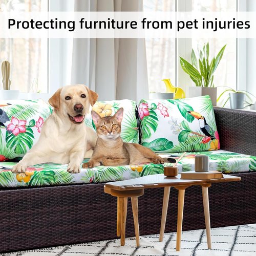BIETYONE 8Pcs Stretch Patio Cushion Covers - Washable Outdoor Sofa Slipcovers for Furniture Protection