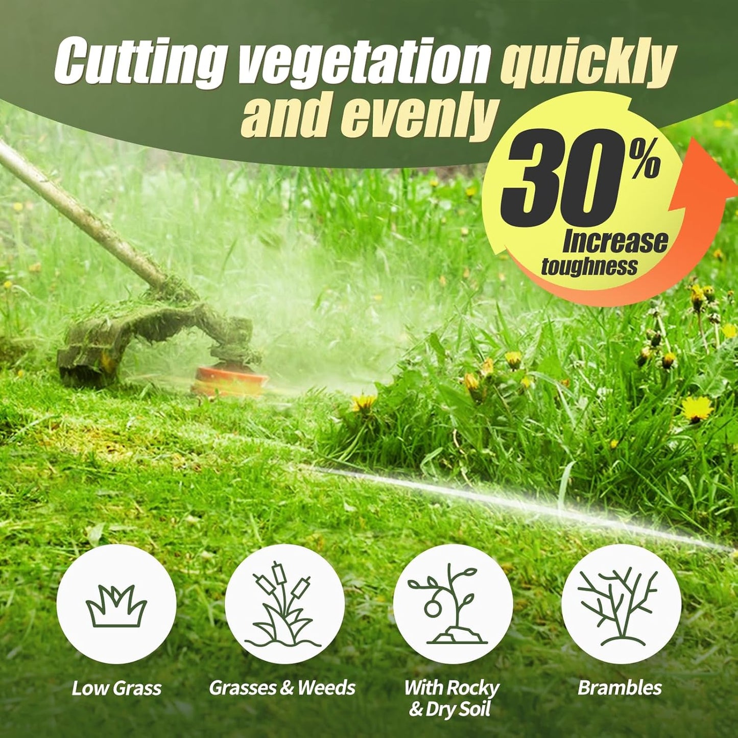 Weed Eater 095 String Trimmer Line - 200 Feet Heavy Duty Nylon for Medium & Heavy Grass | Twist Yellow