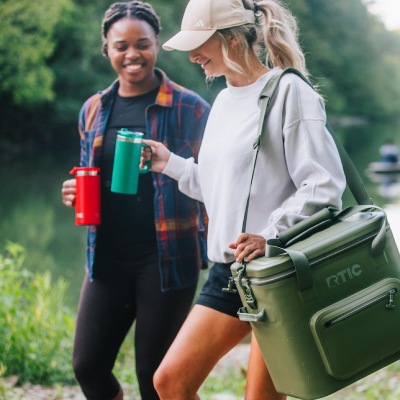 RTIC 16oz Road Trip Travel Mug with Lid and Handle, Ceramic Lined, Insulated, Stainless Steel, Metal, Double Wall Vacuum-Insulation, Portable Coffee, Tea Cup for Hot and Cold Drink, Dusty Rose