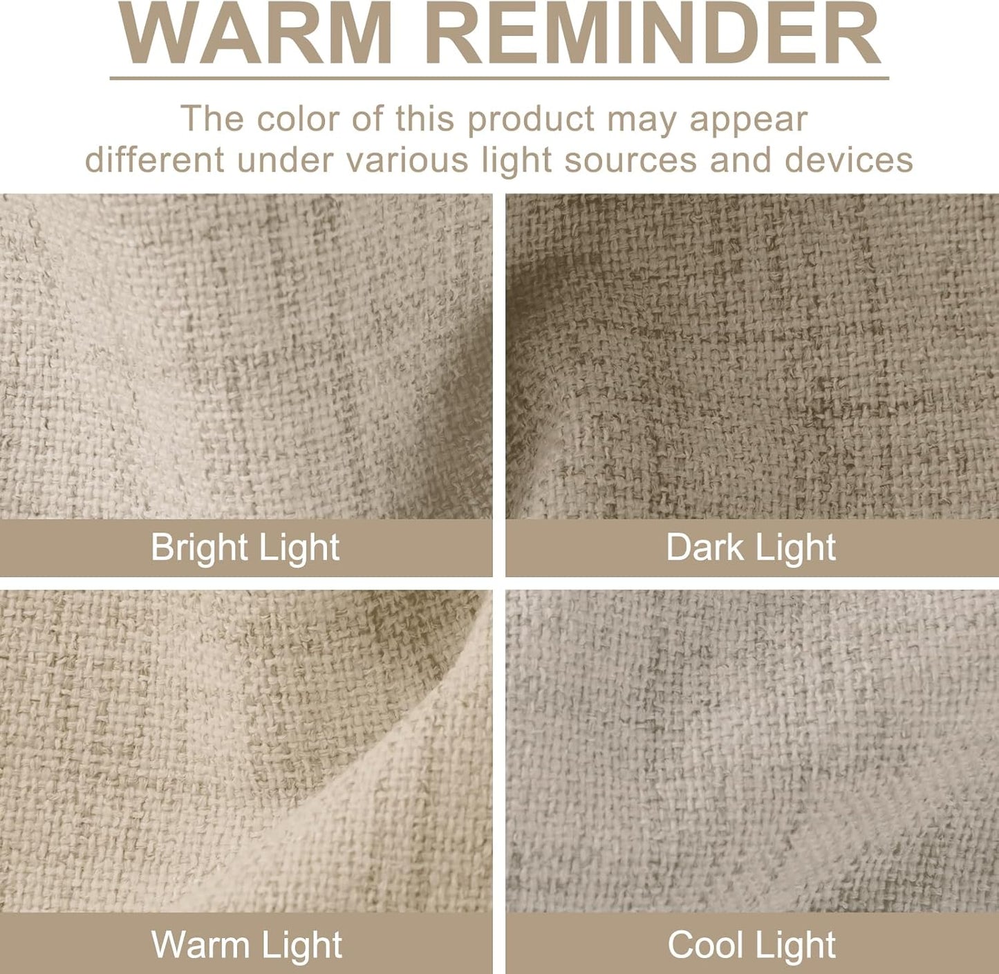Skiennix 100% Blackout Linen Curtains - Thermal Insulated Drapes for Bedroom | 50" W x 120" L, Oatmeal