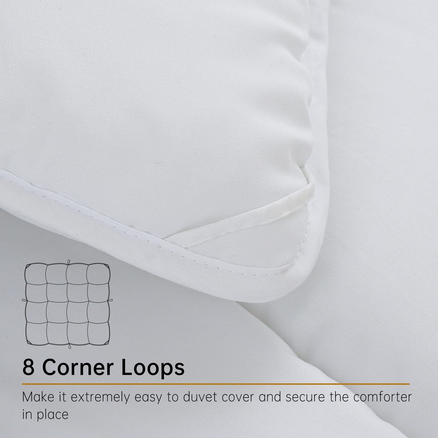 ABOUTABED California King Comforter Duvet Insert White, All Season Down Alternative Comforter, Ultra Soft Quilted Bedding Comforter with 8 Corner Tabs, Machine Washable