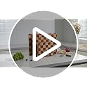 Checkered Bamboo Cutting Board Set - 3 Piece Kitchen Chopping Boards with Holder