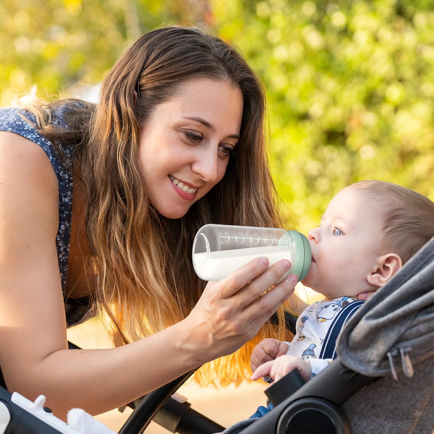 Momcozy Natural Baby Bottle - Wide-Neck, BPA-Free Milk Storage Container | 11 oz, 4-Pack for Breastfeeding Essentials