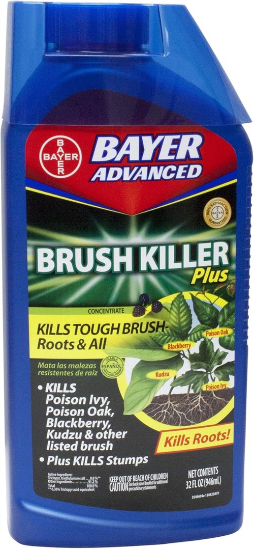 BioAdvanced Brush Killer Plus - Powerful Weed Killer Concentrate | 32 oz for Tough Brush Roots & Poison Ivy