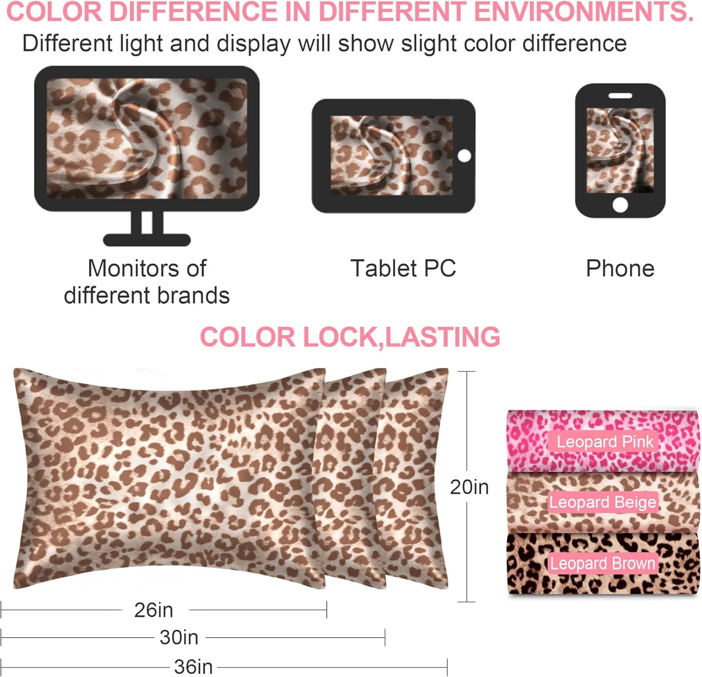 Skiennix Mulberry Silk Pillowcase - King Size, Hidden Zipper, Soft & Breathable for Hair & Skin | Leopard Beige