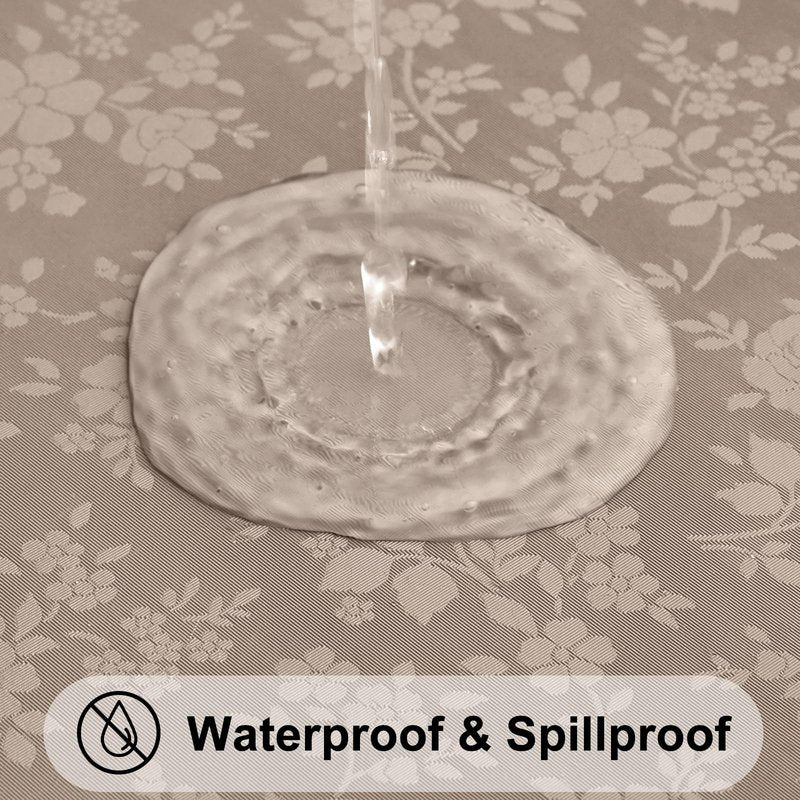 Smiry Rectangle Table Cloth, Waterproof Heavy Duty Vinyl Tablecloths, Wipeable Washable Table Cover for Kitchen and Dining Room (Taupe, 60" X 84")