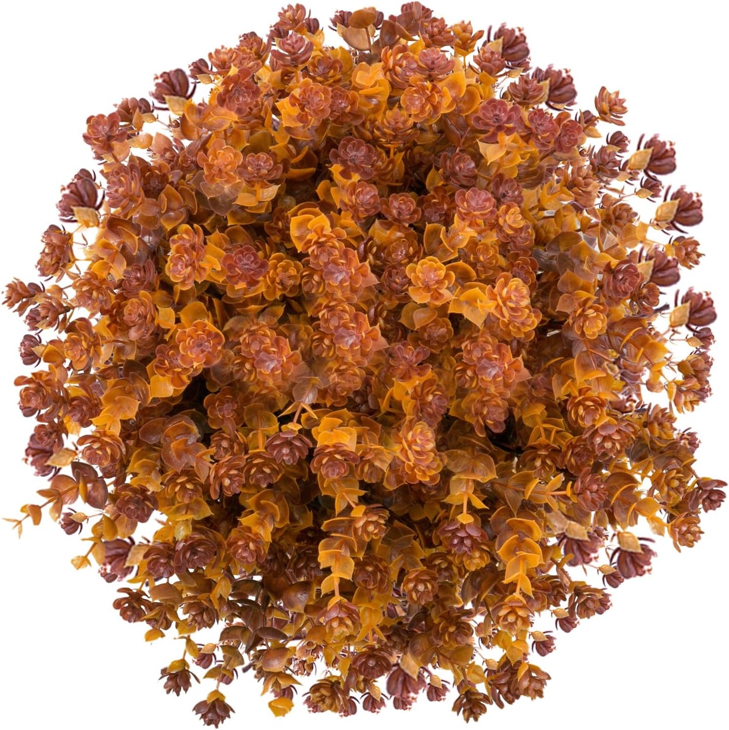 Momkids 36pcs Outdoor Artificial Fall Flowers Plants Fall Decorations UV Resistant Plastic Flowers Outside Fake Boxwood Plants for Home Kitchen Garden Autumn Thanksgiving Fall Decor(Brown)